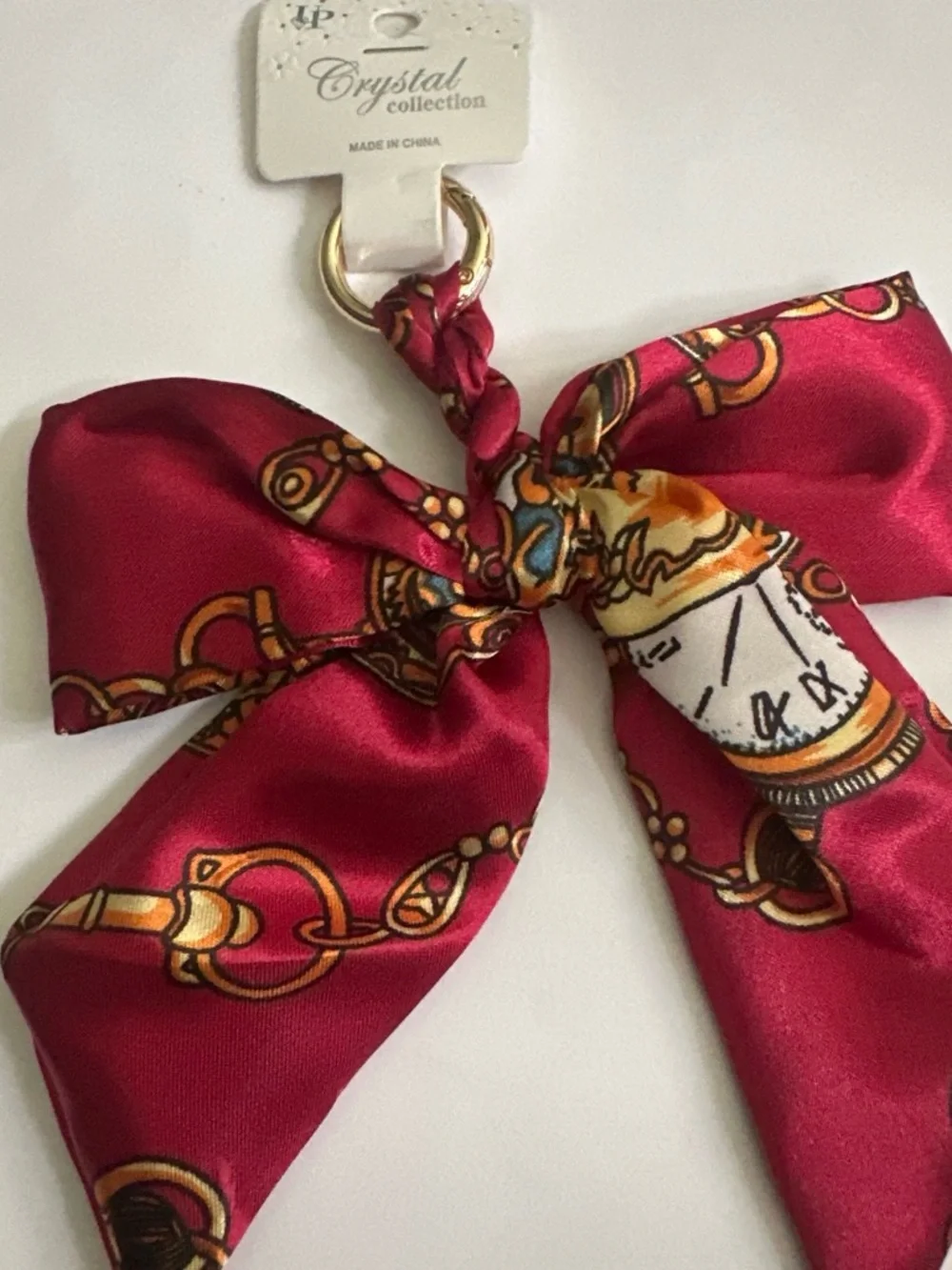 Women's Red Bow Scarf Keychain